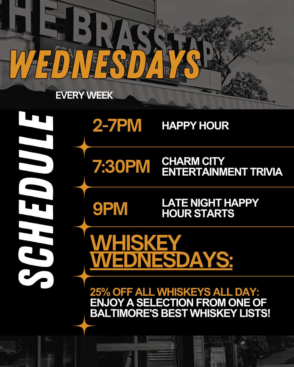 Your complete guide to WEEKLY EVENTS at Brass Tap Baltimore!
🧠 CHARM CITY TRIVIA - Every Wednesday 7:30PM with our JEOPARDY CHAMPION Jonathan! Free to play, great prizes, champion-level questions!
🎵 JAZZ BRUNCH - Every Sunday 11am-2pm with Ed Hrybyk! Amazing food + smooth...