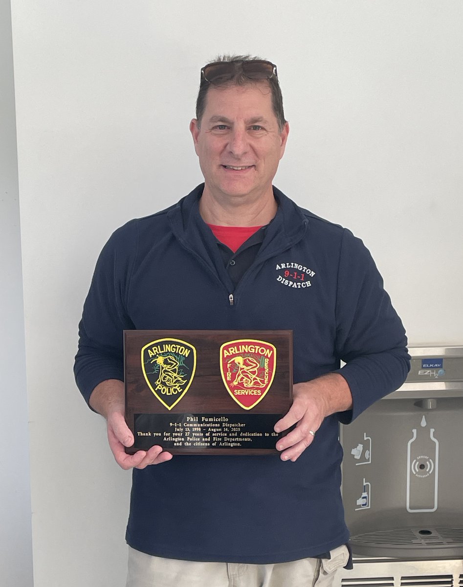 ArlingtonMAPD's tweet photo. The Arlington Police Department extends our heartfelt congratulations to Dispatcher Phil Fumicello on his retirement.
#ArlingtonMA https://t.co/nPorFDnGHO