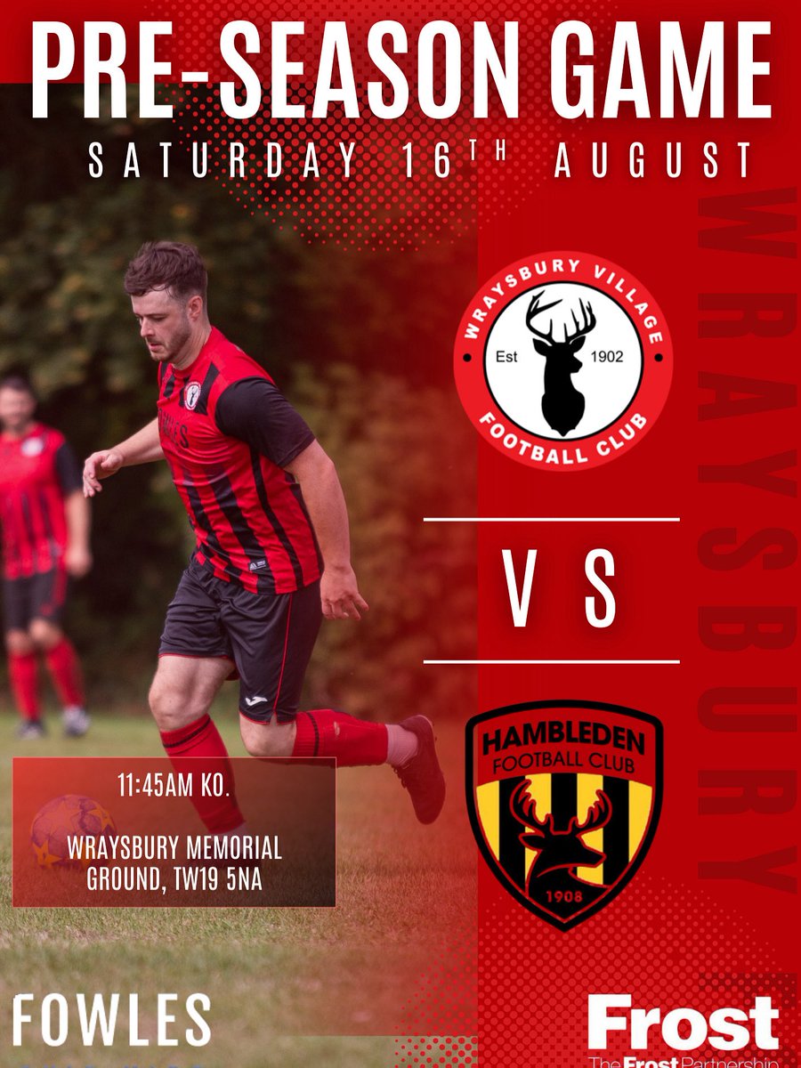 PSF #3 this Saturday. 

📆 Saturday 16th August 
🆚 <a href="/hambledenfc/">Hambleden FC</a> 
📍Wraysbury Memorial Ground, TW195NA
🕣 11:45am KO.