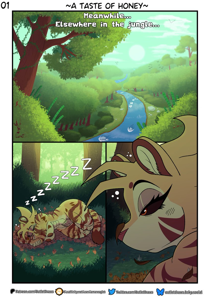 First page of the continuation of Jacking Up the Wrong Tree! I hope you guys enjoy it! This comic, as the name suggests, is going to feature Honey! We'll be going back and forth between her and Outlet a little bit as it goes on! (Page 1)