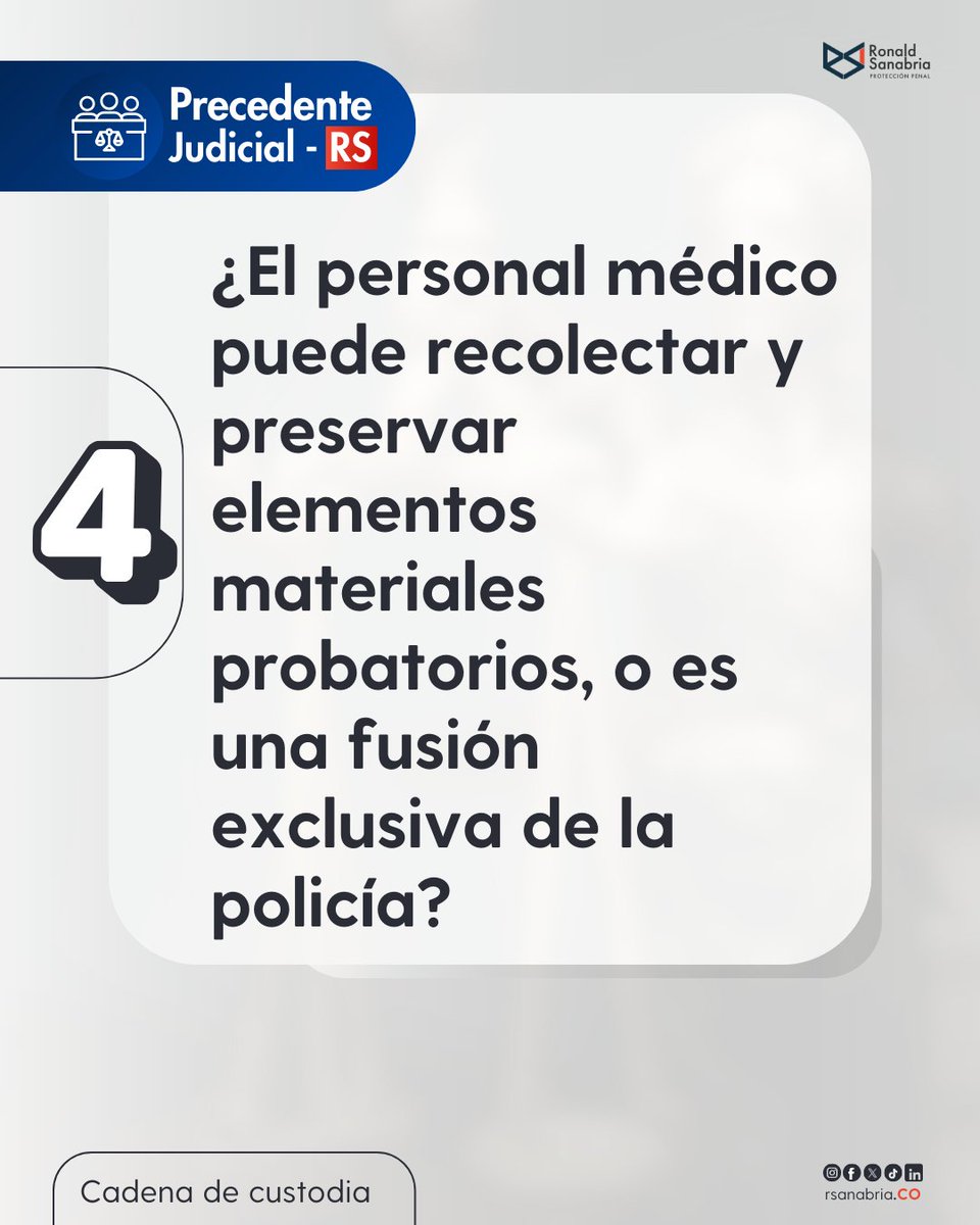 RsanabriaCo's tweet image. 📚 Consulta el desarrollo completo de cada problema y las providencias que los sustentan en nuestra página web.

#CadenaDeCustodia #PrecedenteJudicial #PruebaPenal #DerechoProcesalPenal #RSanabria