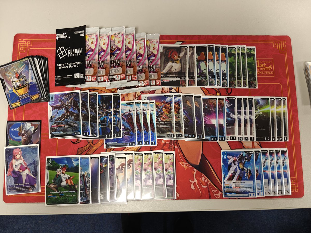 Another 4-0 with blockers!
Been loving the aerial/mercury combo a lot.

R1 U/R ping W
R2 WhiteWing W
R3 WhiteWing W
R4 U/W Unicorn/Freedom W

#gundamtcg