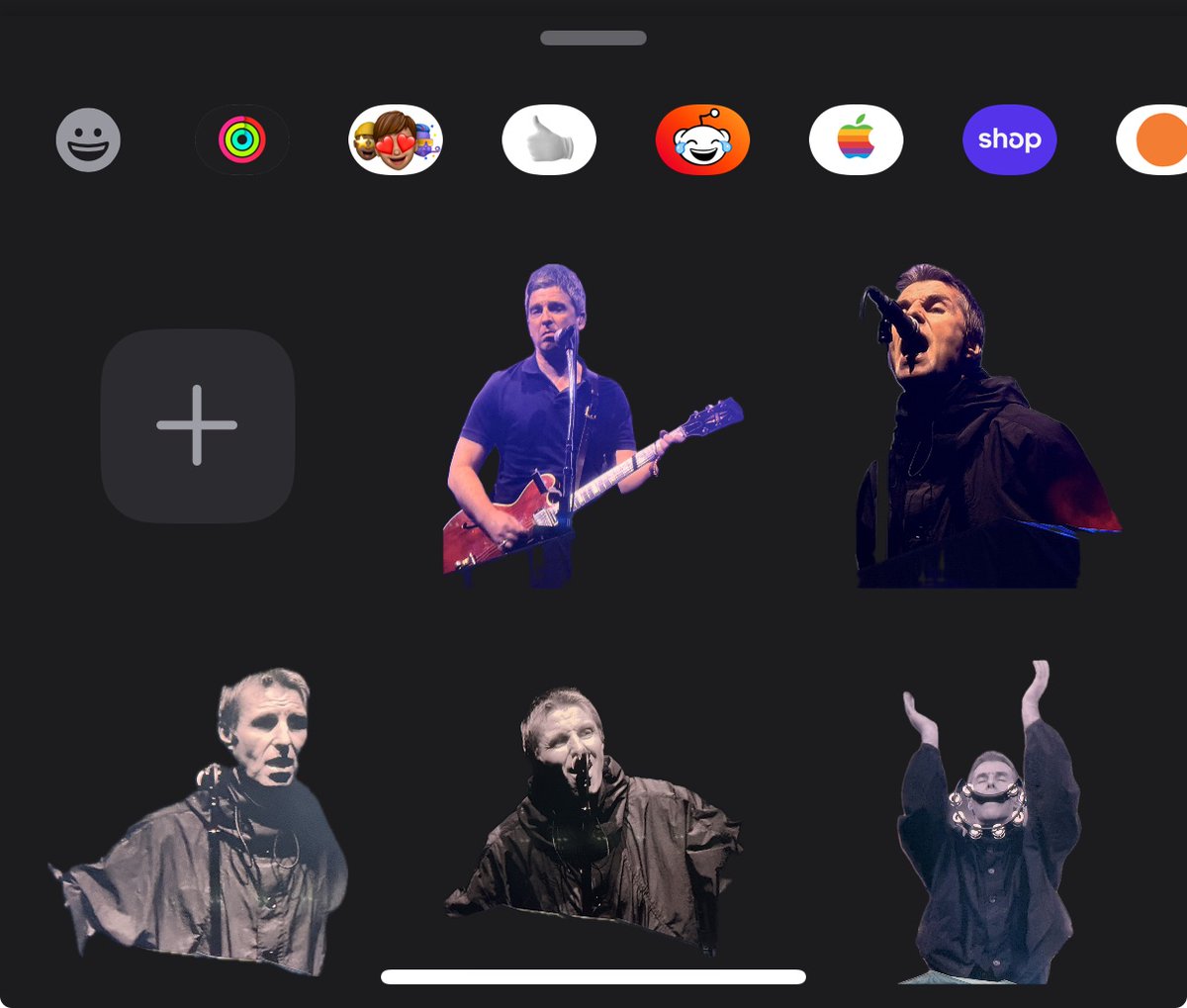 adamscott23's tweet photo. I will now be exclusively communicating via @liamgallagher  and @NoelGallagher stickers from last nights gig. https://t.co/rF1peDvfNO