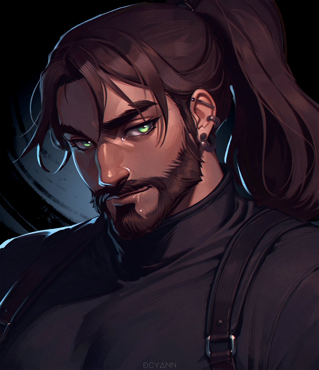 Finished this portrait commission 🖤💚
A steady gaze, a hint of danger, and a quiet confidence that speaks louder than words.

Had a great time playing with the lighting and those sharp green eyes.

#ocart #digitalportrait #characterart #illustration