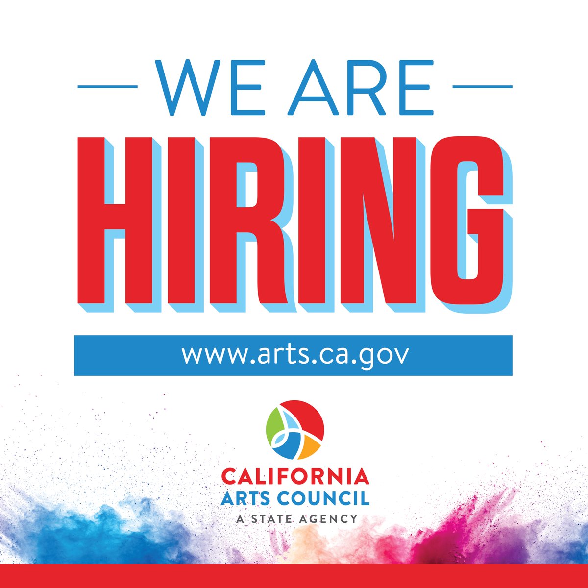 The CAC Operations team is hiring for two positions: 

1. Budget and HR Liaison Analyst

2. Accounting Officer

For more information on how to apply, visit: arts.ca.gov/about/work-wit…