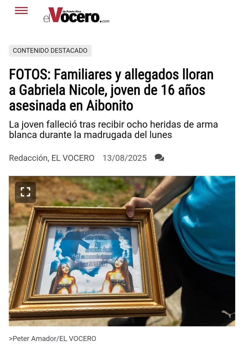 Este vil asesinato duele como si fuera mi propia hija. ¿Cómo puede haber tanta maldad e indiferencia hacia la vida ajena? Dieciséis añitos, no puede ser.