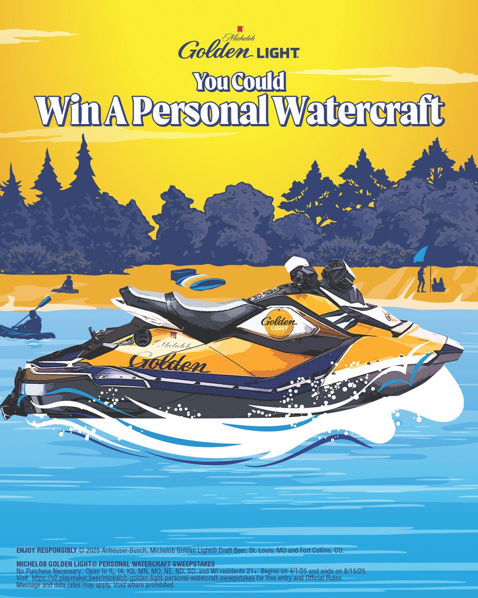 🚨LAST CALL🚨

Enter now for your chance to win a Golden Light Personal Watercraft at the link below:
v2.playmaker.beer/michelobgolden…
