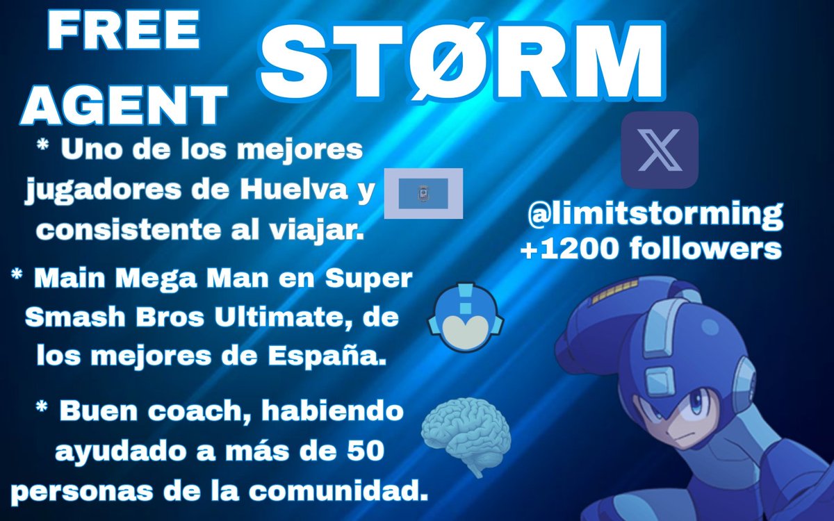 Hola, soy Størm y busco un equipo para competir en Smash.

Por mí situación de vivir en Huelva tengo la necesidad de viajar y tener apoyo sería muy útil para mí. Amo a esta comunidad y quiero mostrar de que soy capaz, con ayuda podré romper mis límites. ¡Se agradece difusión!