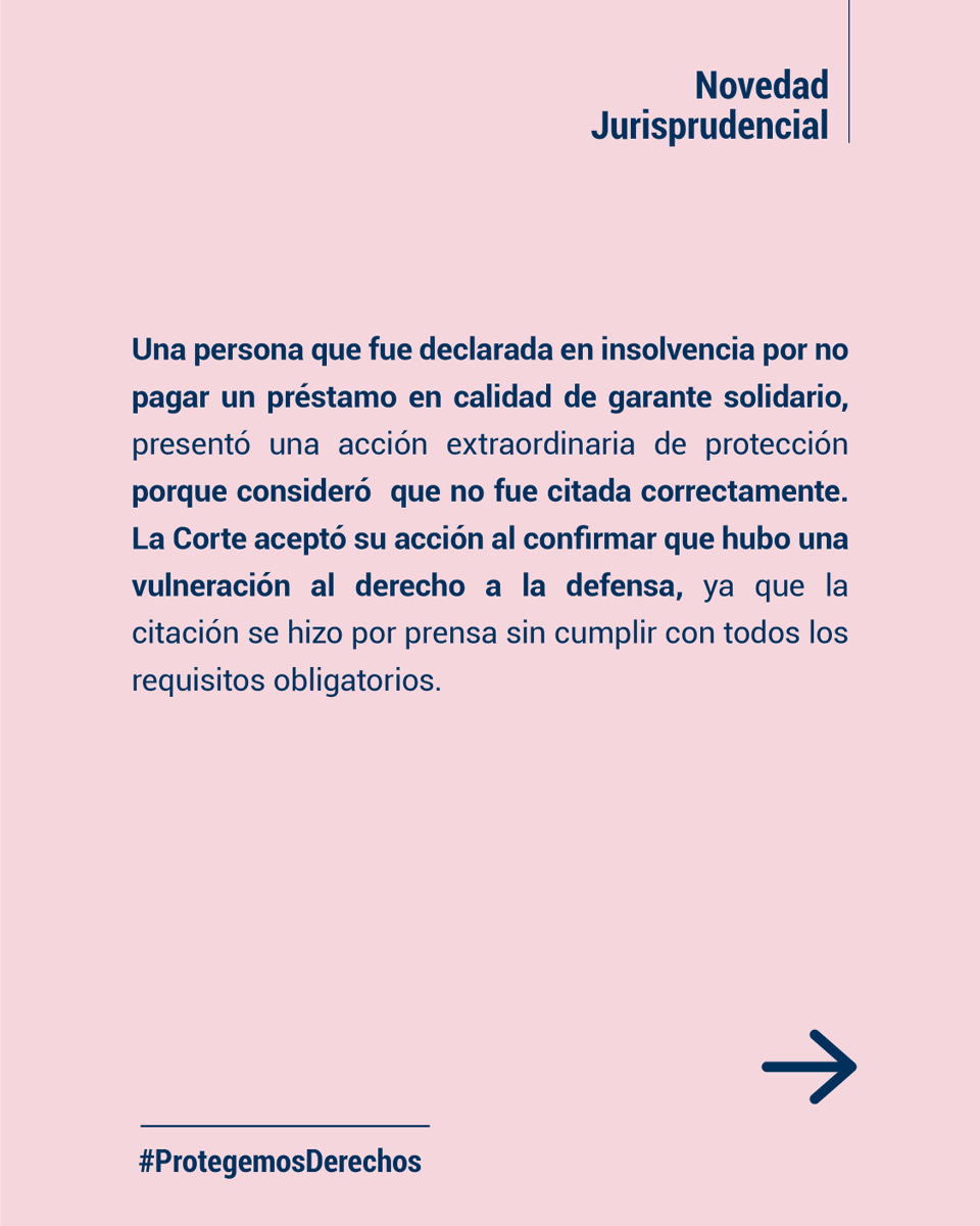 CorteConstEcu's tweet photo. #NovedadJurisprudencialCC | Los procuradores judiciales pueden presentar una declaración juramentada para continuar con una citación por la prensa.

Lee más en la Sentencia 286-22-EP/25, AQUÍ ⬇
https://t.co/wecxY2fOGM https://t.co/bCi4i8xW2o