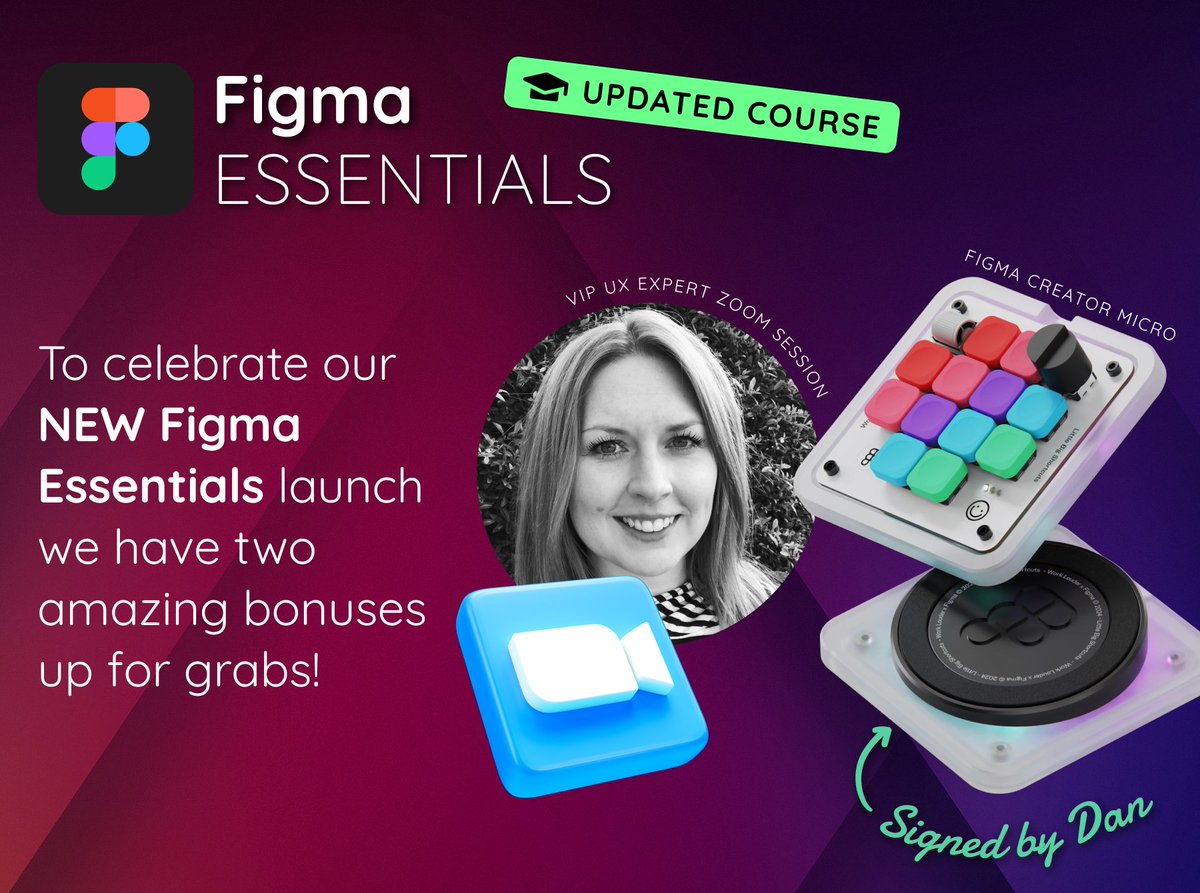 ⭐Figma Essentials Special Bonuses ⭐

We're celebrating the launch of Figma Essentials with two exciting bonuses!

Bonus #1: VIP UX Expert Call

Bonus #2: Dan’s Figma Creator Micro Giveaway

Learn more here: byol.com/fer2tw