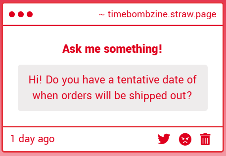 We will need 1-2 months for production so maybe around Nov/Dec for shipping? But please don't take this to be an accurate date since it's hard to say right now. We'll keep everyone updated as things move forward!