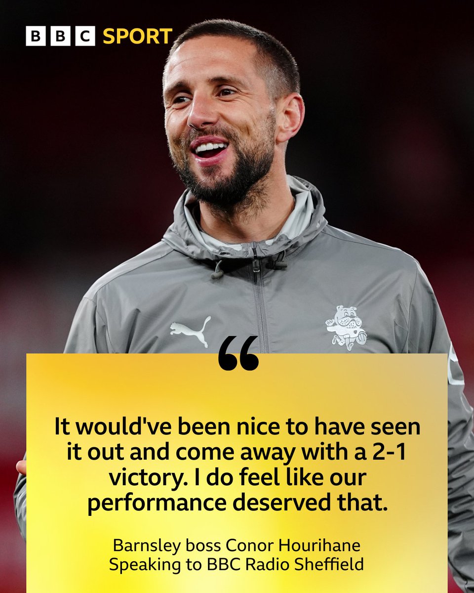 Football Heaven (@footballheaven) on Twitter photo 🔴 Barnsley head coach Conor Hourihane reacts to his side's victory against Fleetwood Town on penalties to set up a South Yorkshire derby against Rotherham Untied in the second round of the Carabao Cup.
Full interview 👉bbc.co.uk/sounds/play/p0…
#BarnsleyFC | <a href="/BBCSheffield/">BBC Sheffield</a> 🔴 Barnsley head coach Conor Hourihane reacts to his side's victory against Fleetwood Town on penalties to set up a South Yorkshire derby against Rotherham Untied in the second round of the Carabao Cup.
Full interview 👉bbc.co.uk/sounds/play/p0…
#BarnsleyFC | <a href="/BBCSheffield/">BBC Sheffield</a>
