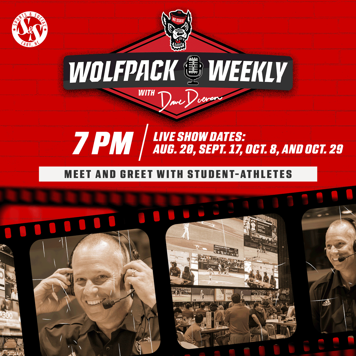 Wolfpack Weekly is back every Wednesday!

Come out to Sports and Social in Cary beginning next week to catch head coach Dave Doeren and players throughout the season. 

📰: tinyurl.com/28ktps4l