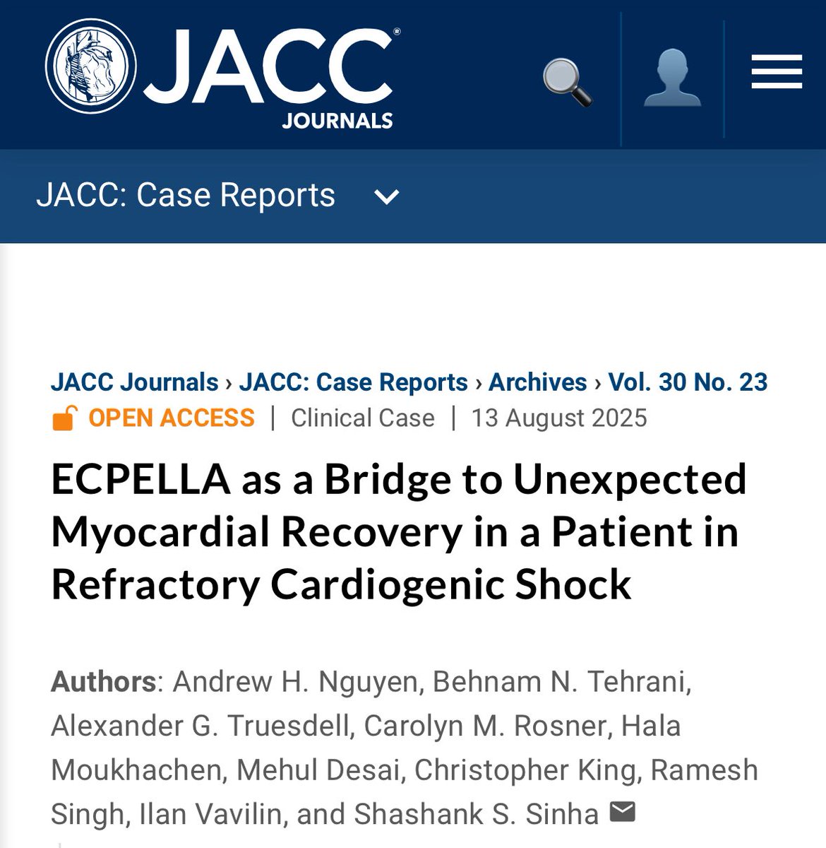 Andrew H. Nguyen, DO (@andrewnguyen_do) on Twitter photo 🔥 Hot off the press, I’m thrilled to share our remarkable patient success story! Part of the special issue for <a href="/JACCJournals/">JACC Journals</a> Case Reports🚨
ECPELLA as a Bridge to Unexpected Myocardial Recovery in a Patient in Refractory Cardiogenic Shock 🫀
🔗⬇️
jacc.org/doi/10.1016/j.… 🔥 Hot off the press, I’m thrilled to share our remarkable patient success story! Part of the special issue for <a href="/JACCJournals/">JACC Journals</a> Case Reports🚨
ECPELLA as a Bridge to Unexpected Myocardial Recovery in a Patient in Refractory Cardiogenic Shock 🫀
🔗⬇️
jacc.org/doi/10.1016/j.…