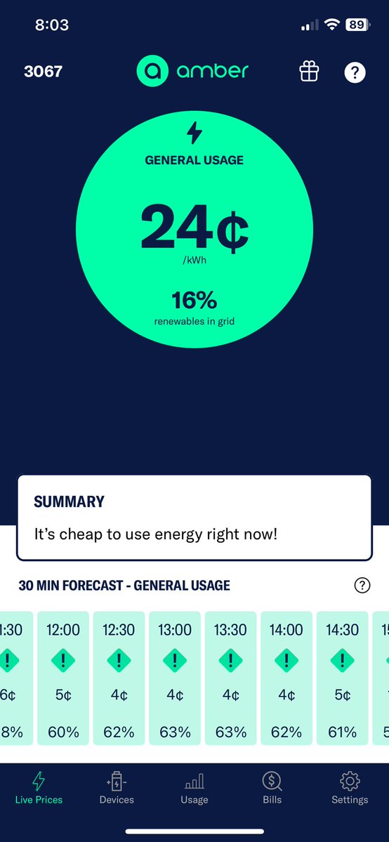 Aaron Smith (@aaronsmith333) on Twitter photo <a href="/mattjcan/">Senator Matt Canavan</a> Matt, your dirty coal is at it again.
With just 3% renewables this morning, power hit 66c/kWh. Later, with 60%+ renewables, itāll drop to 4c.
Thatās coal delivering electricity 1,600% more expensive than renewables.
Expensive, filthy, and failing - just like your arguments. <a href="/mattjcan/">Senator Matt Canavan</a> Matt, your dirty coal is at it again.
With just 3% renewables this morning, power hit 66c/kWh. Later, with 60%+ renewables, itāll drop to 4c.
Thatās coal delivering electricity 1,600% more expensive than renewables.
Expensive, filthy, and failing - just like your arguments.