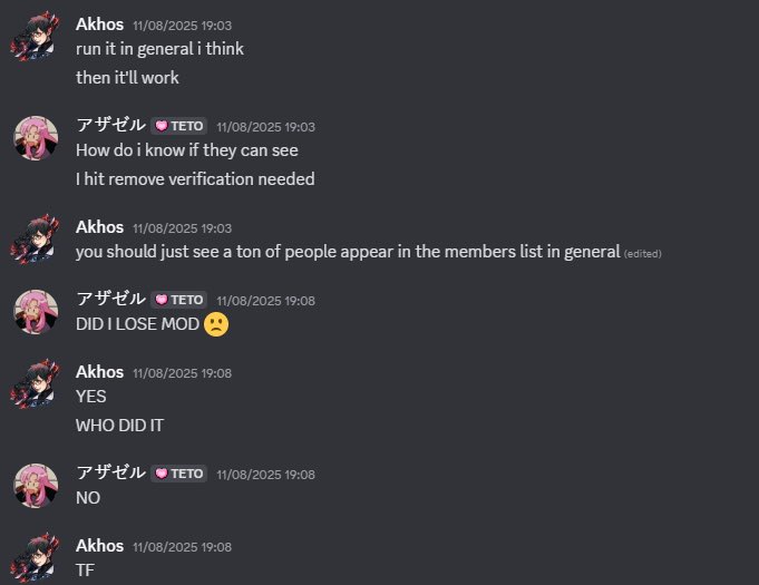 I just wanna say a big thank you to my two best mods, especially Gothic, for protecting Mevtopia when it's in need.