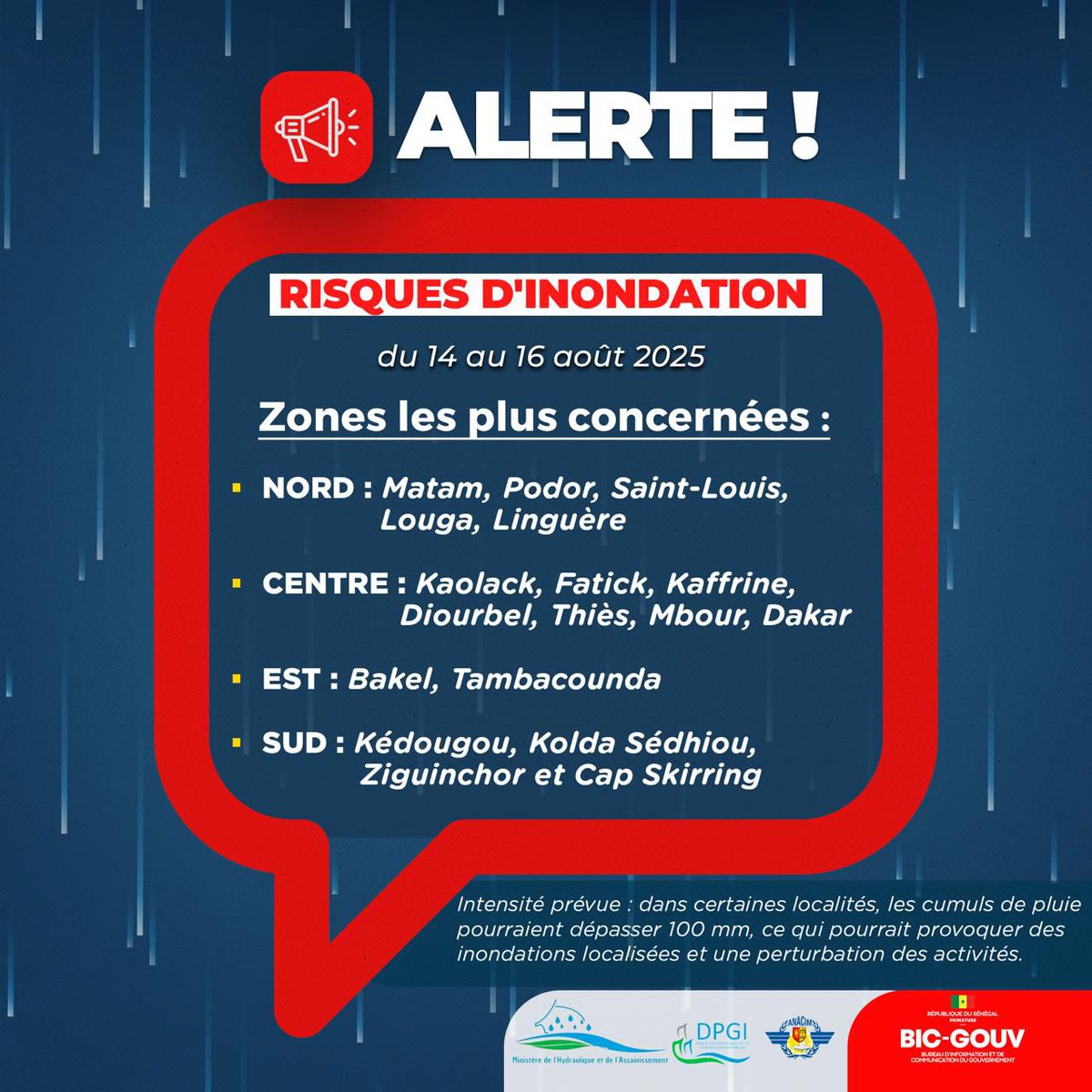 #ALERTE | Risques d’inondation…