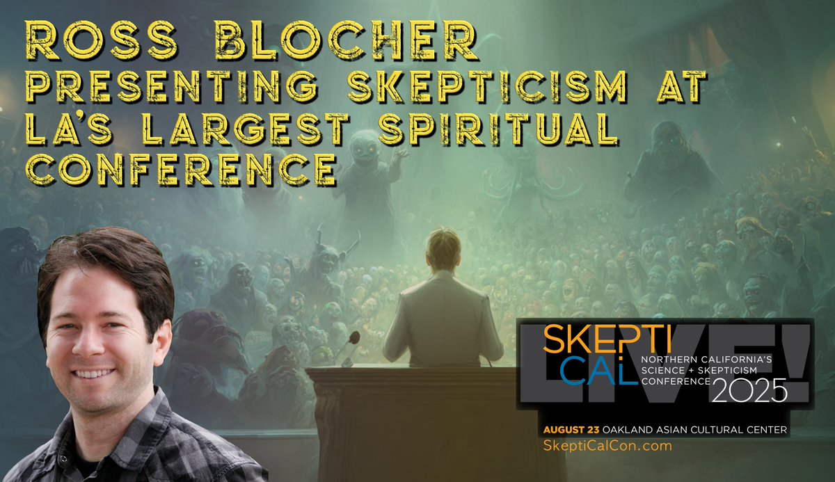SkeptiCalCon's tweet image. The always entertaining and enlightening (the "Ross" in the popular "Oh No, Ross and Carrie" podcast) discusses his presentation of skepticism to a spiritual crowd, a lesson in taking rationalism to the irrational. Tickets &amp;amp; info at: skepticalcon.com
