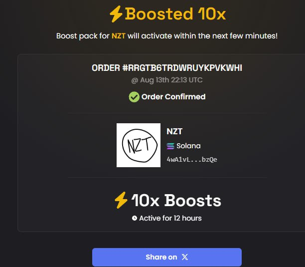 zkSignal's tweet photo. 10x Boosts for $NZT 🔥 https://t.co/uWdPo4dDYb