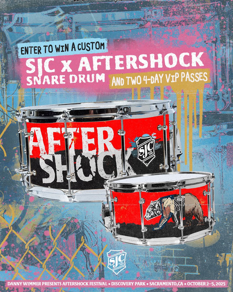 Aftershock Festival (@aftershocksac) on Twitter photo 🥁 Shoutout to Michael Cooper of <a href="/ThePlotInYou/">The Plot In You</a> — keeping time and breaking necks behind the kit.
This beast of a setup includes:
• 7x10 rack w/ hanging mount
• 14x14 & 16x16 floors w/ legs
• 18x22 kick
• 7x13 snare
• Maple M5/M7 shells, 45° edges, white satin finish & brass 🥁 Shoutout to Michael Cooper of <a href="/ThePlotInYou/">The Plot In You</a> — keeping time and breaking necks behind the kit.
This beast of a setup includes:
• 7x10 rack w/ hanging mount
• 14x14 & 16x16 floors w/ legs
• 18x22 kick
• 7x13 snare
• Maple M5/M7 shells, 45° edges, white satin finish & brass