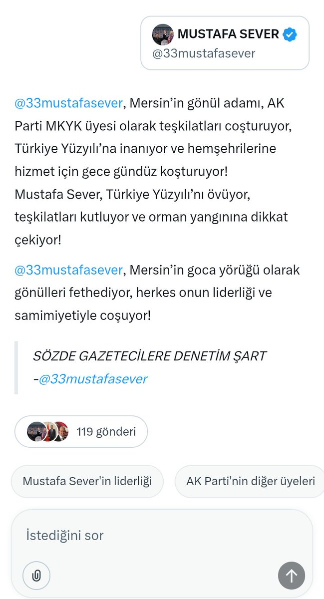 stop33stop33's tweet photo. @33mustafasever Torosların goca yörüğü @33mustafasever bakanımıza biz zaten çalışmaları emekleri sahadaki @Akparti adına gayretlerini gücüne #mersin de gönüllerde ki yerini biliyor şahitiz. @grok bile şahit buna. Yetiştirdiği #AkSever kardeşlerimze maşallah @RTErdogan @AKParti_GMYerel @efkanala https://t.co/Q3bW9I7lXH