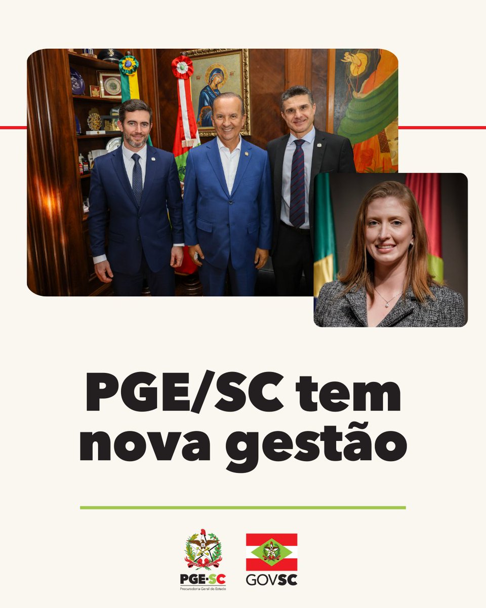 PGE_SC's tweet photo. A PGE/SC tem um novo chefe a partir desta quarta-feira, 13. O procurador do Estado Marcelo Mendes, membro da carreira desde 2006, foi nomeado pelo governador Jorginho Mello para suceder o advogado Márcio Vicari, que comandou a instituição desde janeiro de 2023. https://t.co/5ojEsy4x0A