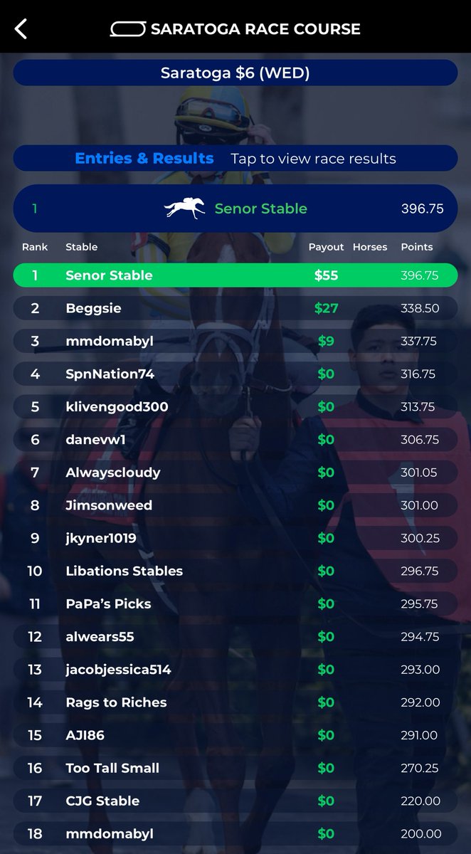 Mike (@mspc) on Twitter photo This is what happens if you play <a href="/StableDuel/">StableDuel</a> the day after watching a <a href="/TrustTProphets/">TrustTheProphets</a> show. <a href="/SPNnation74/">Sean Patrick Nolan</a> and <a href="/RidersUpTim/">Tim</a> answered all of my handicapping questions and here is the result. Thanks guys and see you tomorrow for your Del Mar show! This is what happens if you play <a href="/StableDuel/">StableDuel</a> the day after watching a <a href="/TrustTProphets/">TrustTheProphets</a> show. <a href="/SPNnation74/">Sean Patrick Nolan</a> and <a href="/RidersUpTim/">Tim</a> answered all of my handicapping questions and here is the result. Thanks guys and see you tomorrow for your Del Mar show!