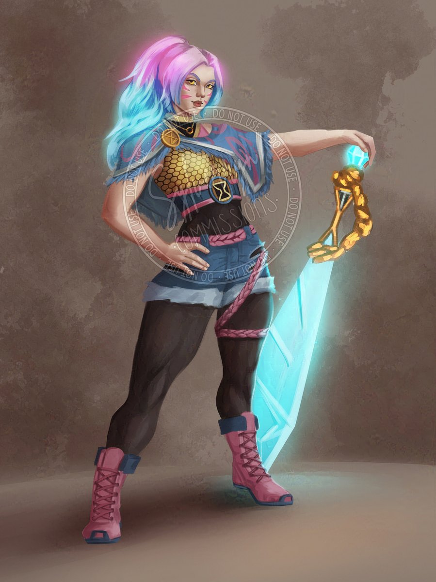 Izzie was commissioned to me by @/GunSmoke78 ! Very fun to do, especially the neon hair 🥰