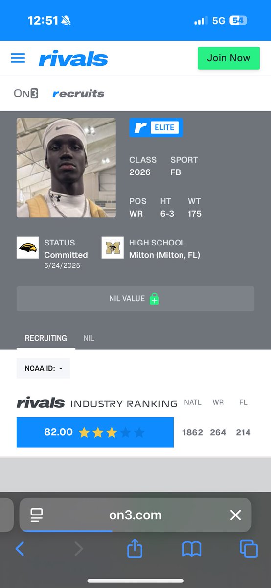 Blessed to be ranked on on3 now <a href="/ChadSimmons_/">ChadSimmons</a> <a href="/On3sports/">On3</a> <a href="/MohrRecruiting/">Brian Mohr</a> <a href="/Ryan_Vandervort/">Ryan Vandervort</a>