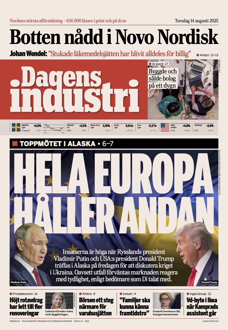 Ute nu! Nya utgåvan av Di finns på etidning.di.se och i våra appar för mobil och läsplatta.