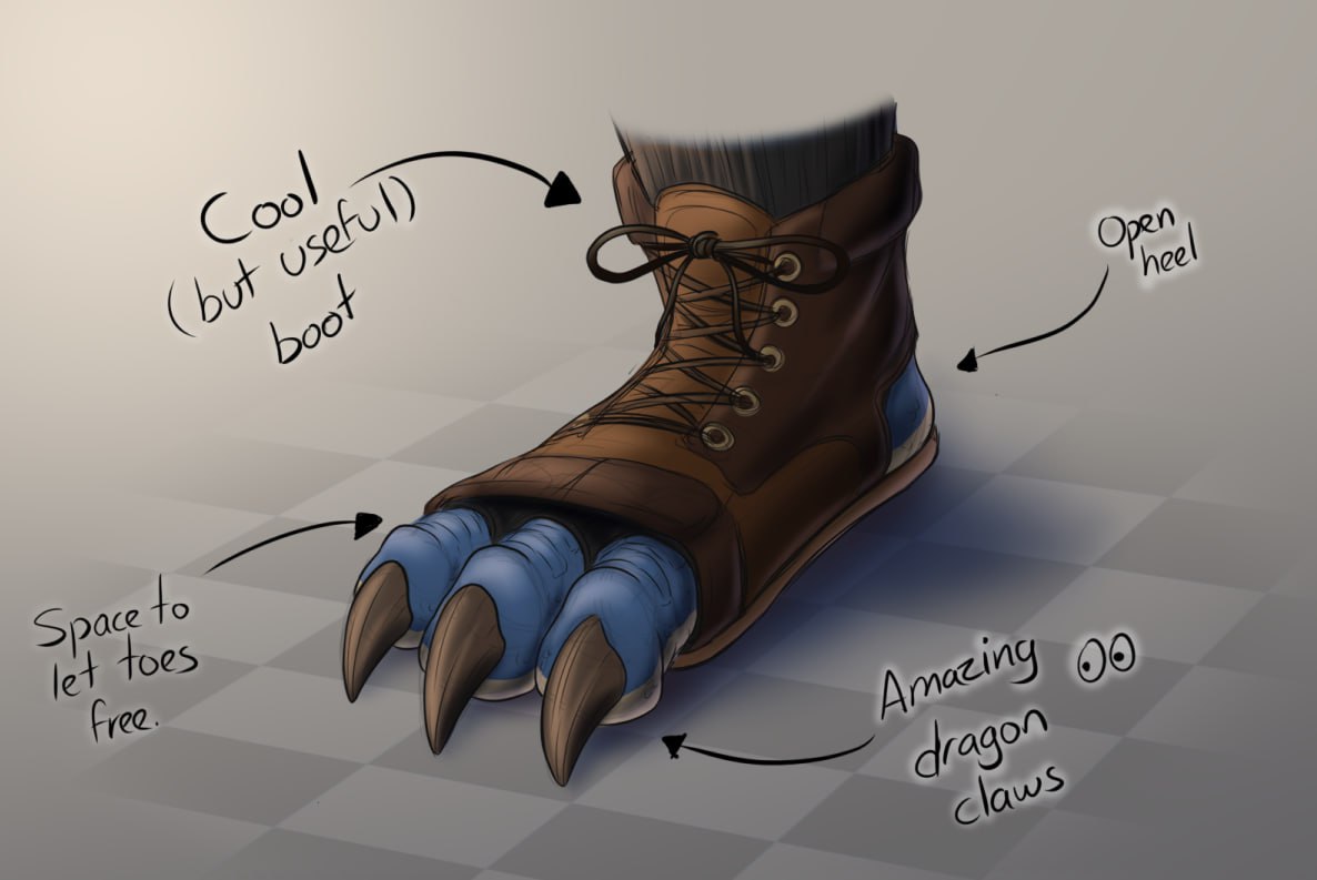 Anatomy of a boot for dragons