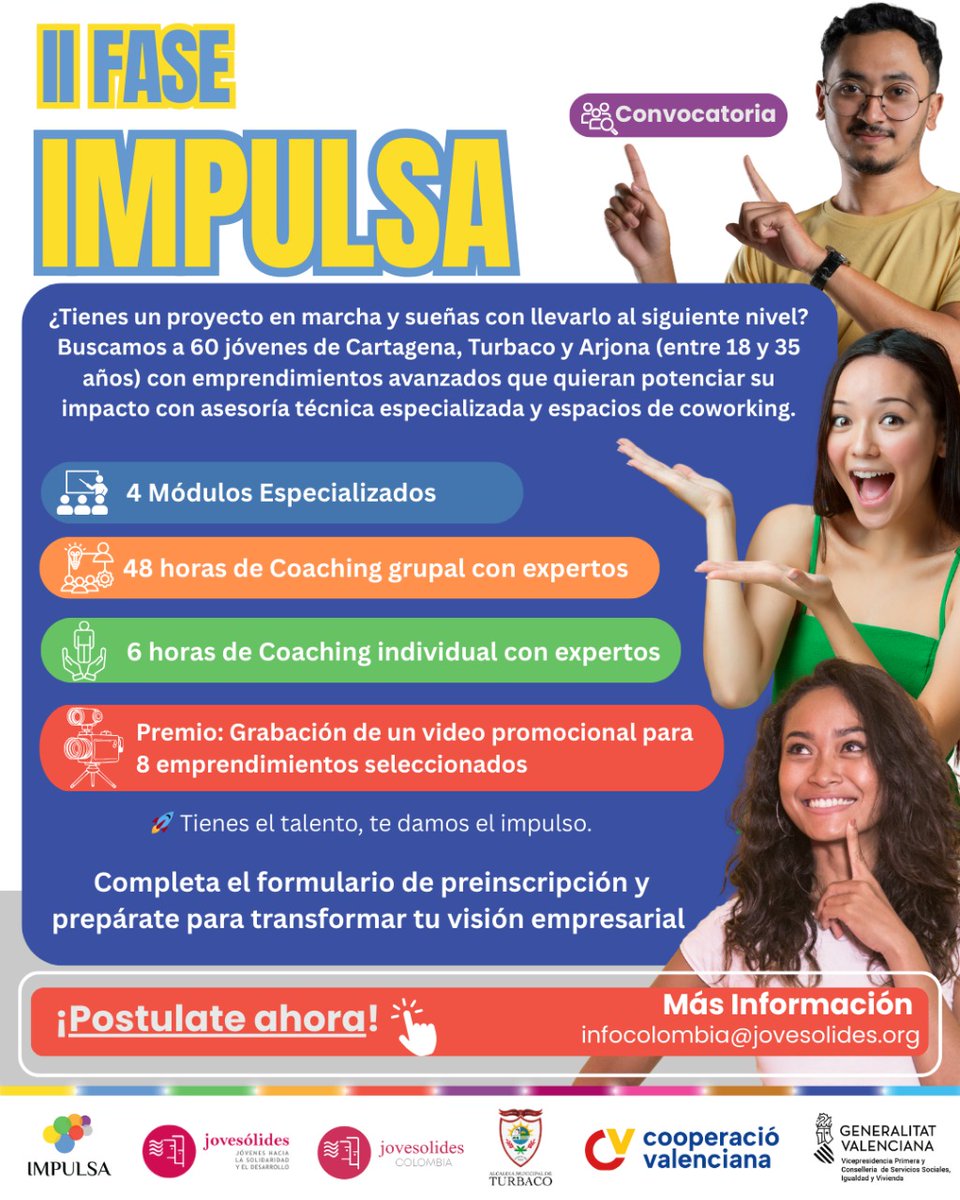 🚀 ¡Atención jóvenes emprendedores y emprendedoras!
Si tienes un #emprendimiento con impacto social y quieres llevarlo al siguiente nivel, esta es tu oportunidad.
#JuntosConstruimosFuturo❤️💚