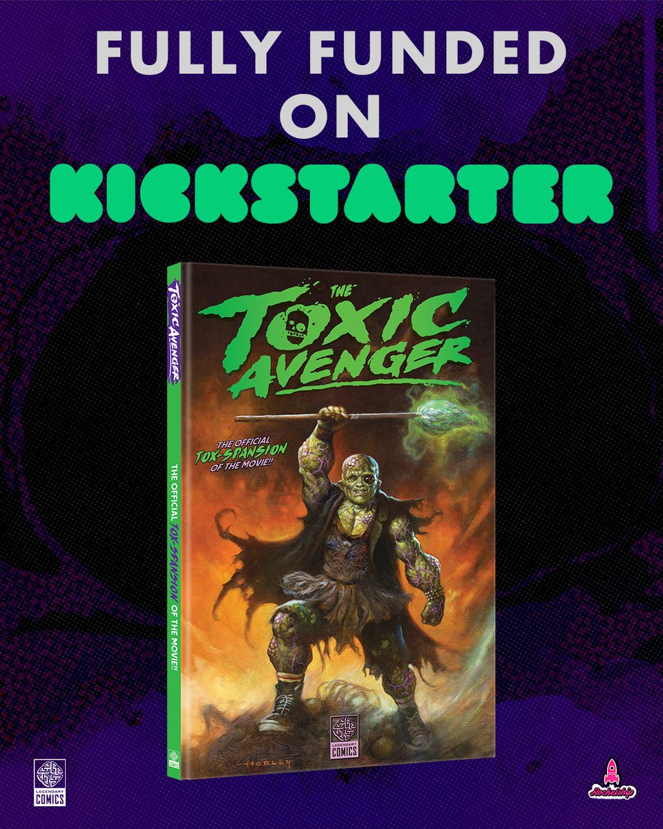 The #ToxicAvenger graphic novel is now fully funded! Don't miss your chance to back the Kickstarter edition of the official graphic novel expansion of the movie! bit.ly/3I4M4nj

THE TOXIC AVENGER – only in theaters August 29.

<a href="/Legendary/">Legendary</a> <a href="/ToxicAvenger/">The Toxic Avenger Movie</a> <a href="/RocketshipEnt/">Rocketship Entertainment</a>