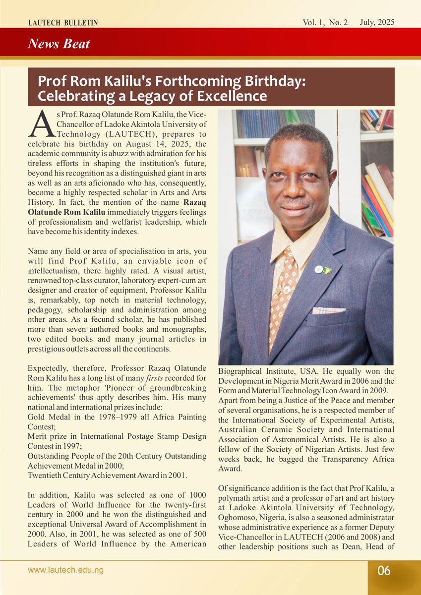 lautechofficial's tweet photo. Our editorial stance in the edition is that ‘Excellence and innovation have remained the hallmarks of LAUTECH's remarkable achievements’.
#lautech #bulletin #innovation #edition #execellence https://t.co/J3z2OU5RKC