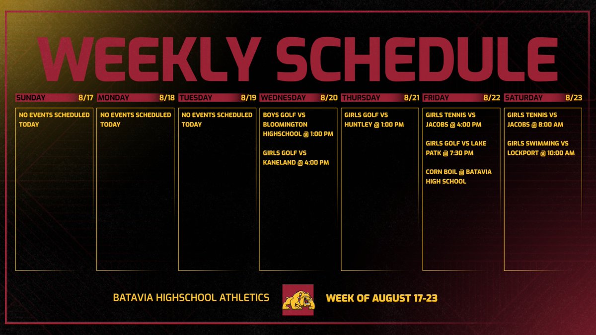 Coming up this week!
