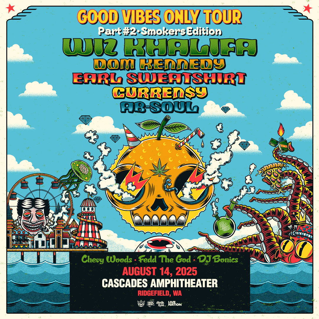 The LAST STOP on the Good Vibes Only Tour is TOMORROW in Ridgefield, WA at the @CascadesAmp 🔥🔥🔥 Tickets here - goodvibesonlytour.com