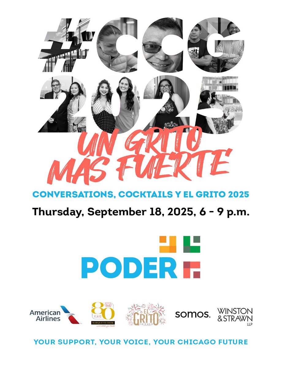 Conversations, Cocktails y El Grito 2025 is back &amp; this year, we’re raising Un Grito Más Fuerte for our community’s future.

📅 9/18/25 | 6–9 PM
🎟 Tickets: $250

Gourmet Food | Open Bar | Valet Parking | Incredible Views

Tickets/Sponsor @ bit.ly/4kXABUf