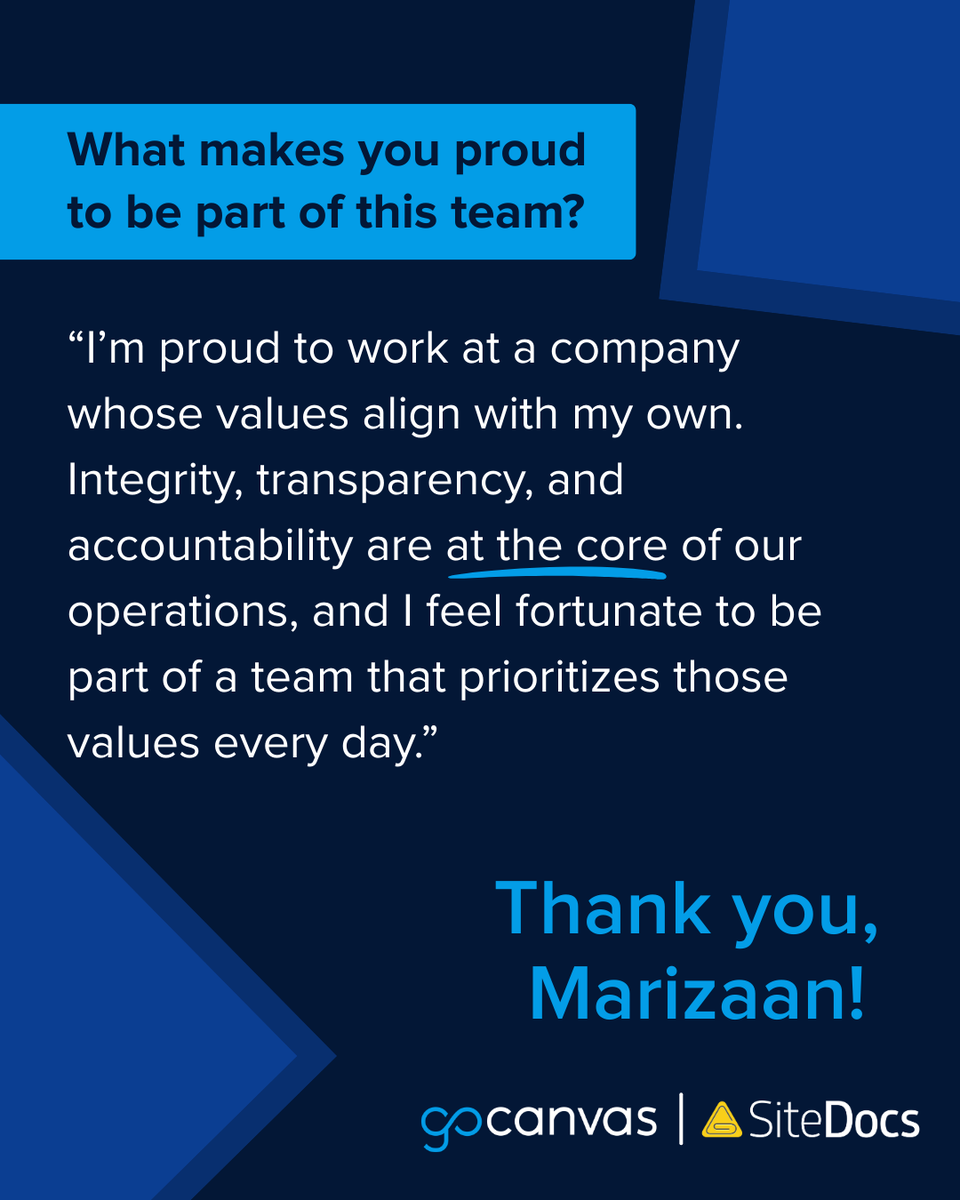 Meet Marizaan van Wyk, Billing Specialist at GoCanvas! 👋

She's the person who keeps the numbers straight, thrives on cross-team collaboration, and makes billing questions easy for customers. We’re lucky to have her on the team! 💙

#GoCanvas #EmployeeSpotlight