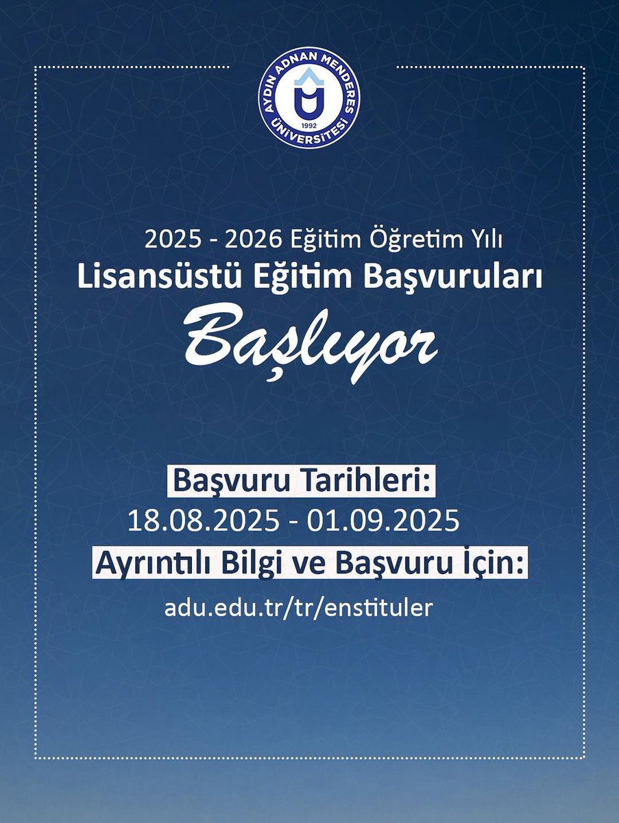 gulengun's tweet photo. Yüksek lisans ve doktora programlarımıza öğrenci alımı için başvurular başlıyor. Bekliyoruz… https://t.co/jn2asFYpZG