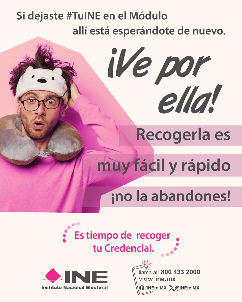 🪪Más información en las redes sociales de
<a href="/INEtelMX/">INEtelMX</a>
, o llama gratis al 800 433 2000 desde cualquier parte del país, de lunes a viernes de 9:00 a 18:00 horas. #CredencialParaVotar