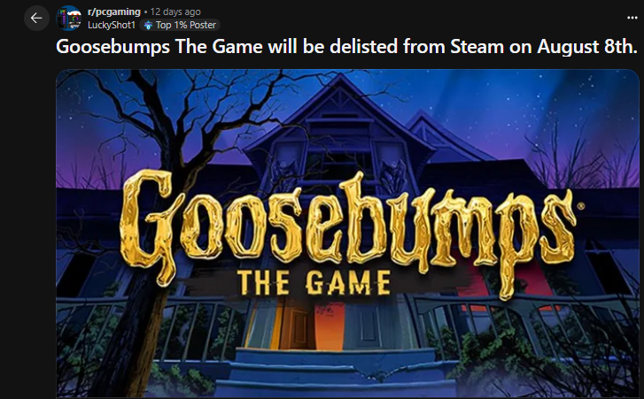 This pissed me off reading this almost a week later.
GameMill Entertainment delisting their arguably only good game.