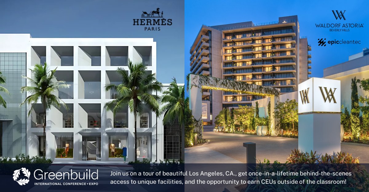 Epic Cleantec (@epiccleantec) on Twitter photo 🎉 We are excited to share that one of our LA projects has been selected as a featured tour during this year’s <a href="/Greenbuild/">Greenbuild</a> conference!
This walking tour stops at four different destinations, including:
✨ A first look inside the new Hermès Beverly Hills Maison, where 🎉 We are excited to share that one of our LA projects has been selected as a featured tour during this year’s <a href="/Greenbuild/">Greenbuild</a> conference!
This walking tour stops at four different destinations, including:
✨ A first look inside the new Hermès Beverly Hills Maison, where