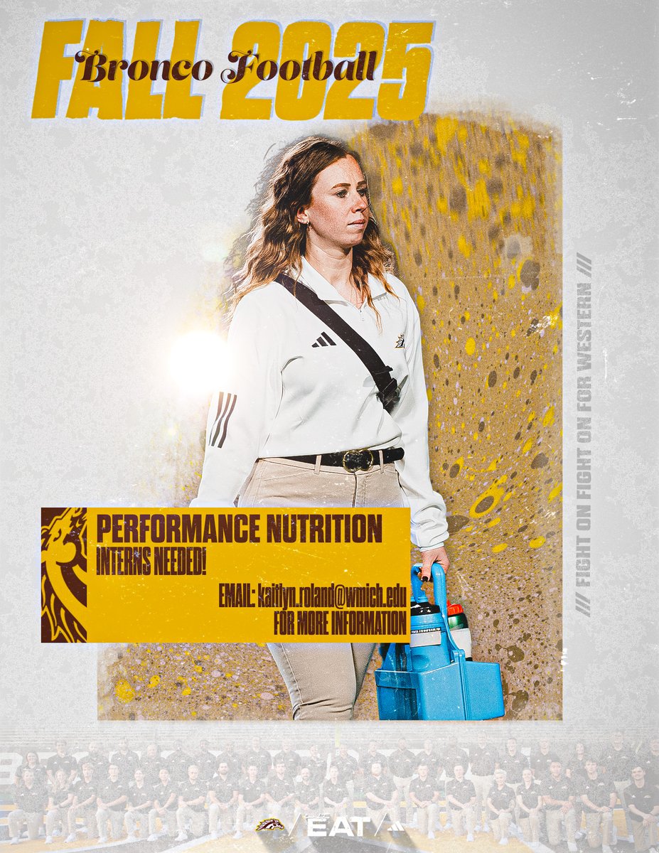Western Michigan Football is looking for Nutrition Interns!

Contact Director of Football Nutrition Katy Roland at the Email below to learn more.
