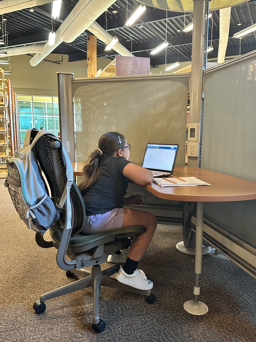 smsantoyo's tweet photo. Homeschool doesn’t have to be at home all the time…doing her lessons at the public library! https://t.co/TAA1rZ3MKf