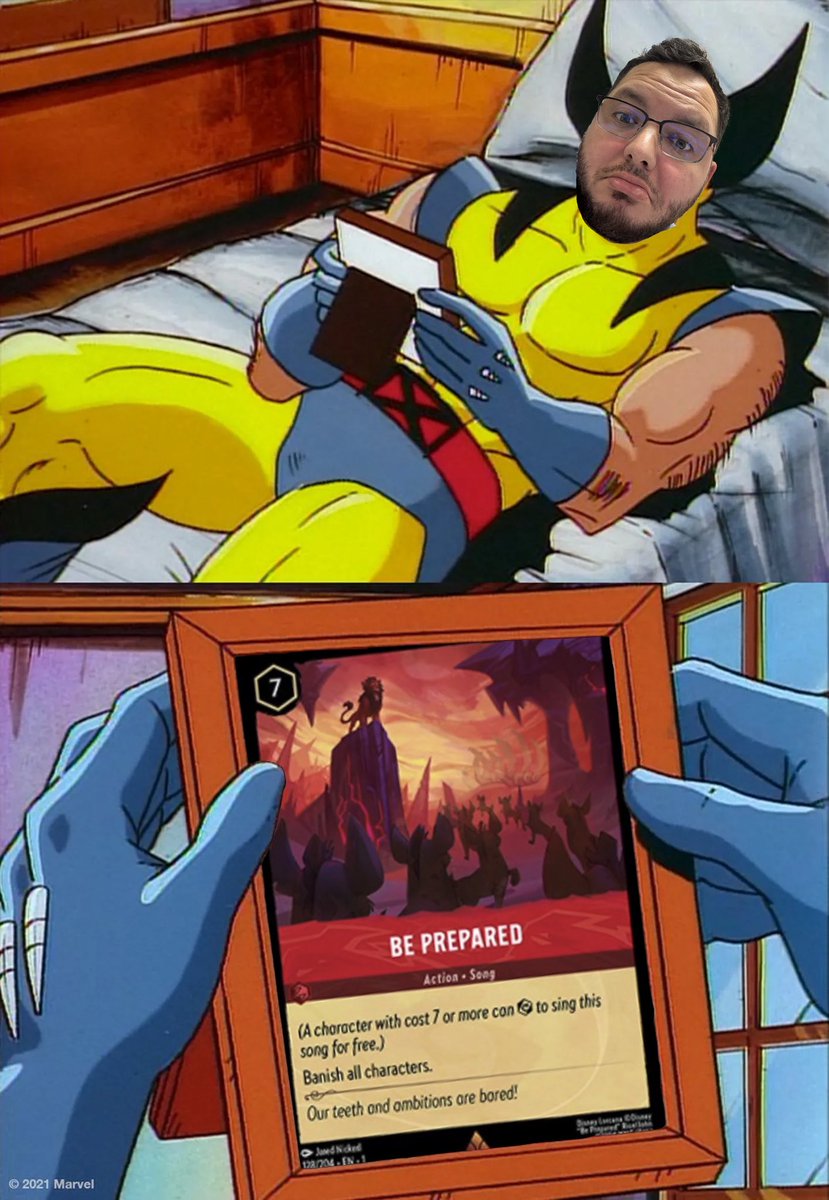 L33KTCG's tweet photo. BPrep not coming back in rotation, ill always look back on the memory of just blowing up a board with my favorite song from my favorite villain. #longlivetheking #bprep #lorcana #rotation @TSD_Lorcana https://t.co/Ybh0Y3hgsV