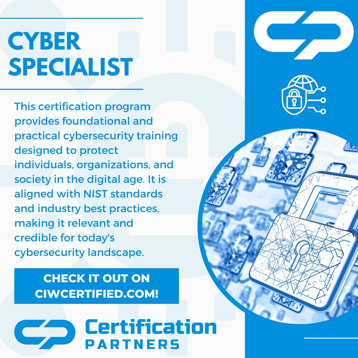 CIWCertified's tweet photo. Earn Your Cyber Specialist Certification!
Prove your cybersecurity skills with the Cyber Specialist Exam from Certification Partners!

✅ NIST-aligned
🛡️ Industry-recognized
📈 Career-boosting

Start now at https://t.co/gZxnwnQTdn
#CyberSecurity #Certification #CIWCertified https://t.co/7Eka0hxOe4