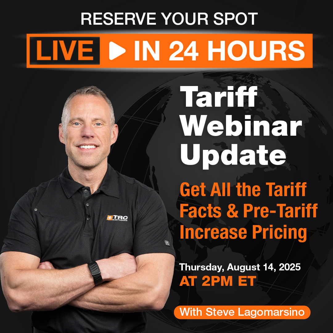 Join TRC's President, Steve Lagomarsino, for a 30-minute live breakdown of the new tariff changes!

📅 TOMORROW — Thursday, August 14
🕑 2:00 PM ET
🎙️ Live Q&amp;A included

Don’t get caught off guard — reserve your spot now at the link below!

hubs.li/Q03C6Q2T0