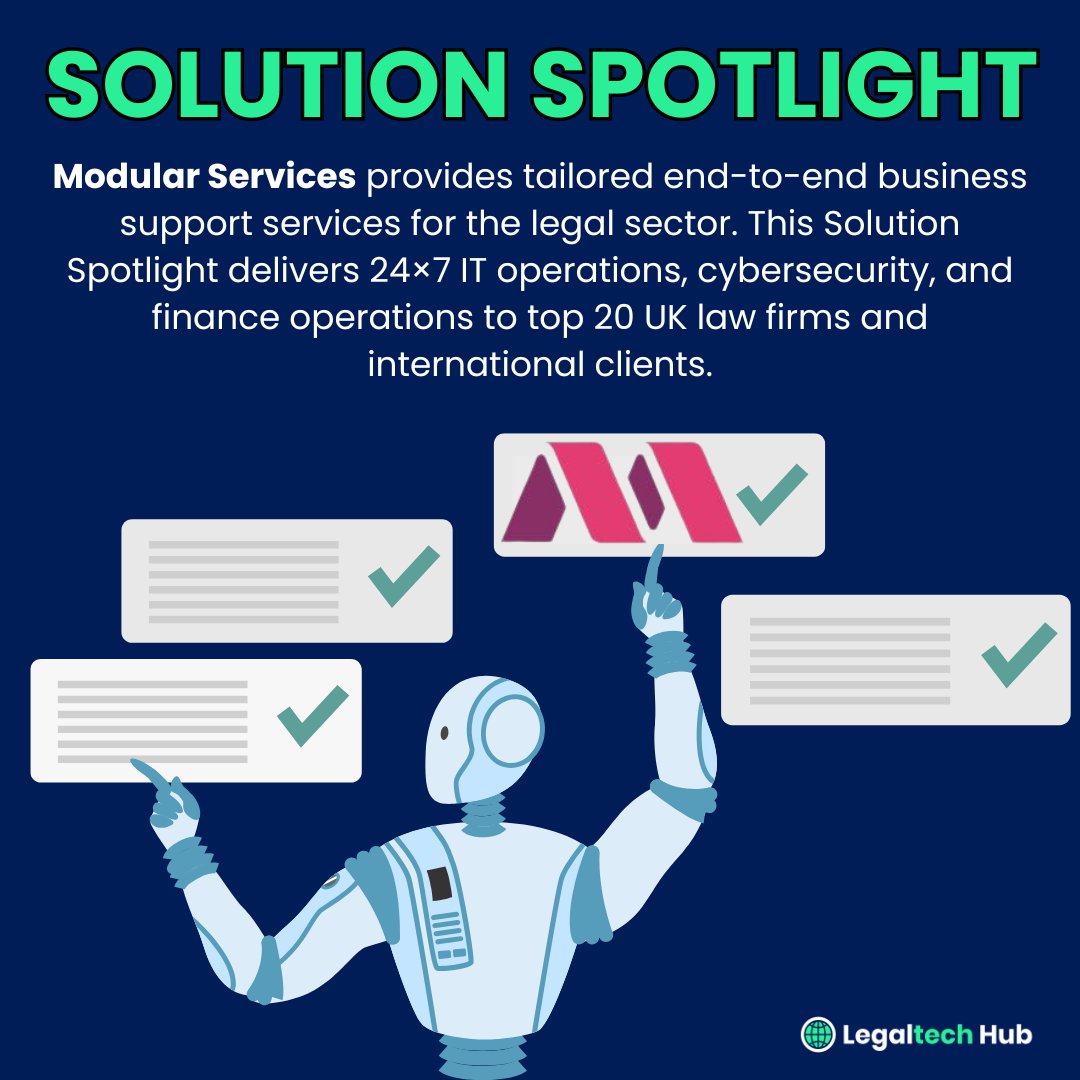 Modular Services delivers tailored end-to-end business support for the legal sector. This Solution Spotlight offers 24×7 IT, cybersecurity, and finance ops to top 20 UK law firms and international clients.
Learn more: hubs.li/Q03CzG2R0

#legaltech #LTH #SolutionspotlightLTH