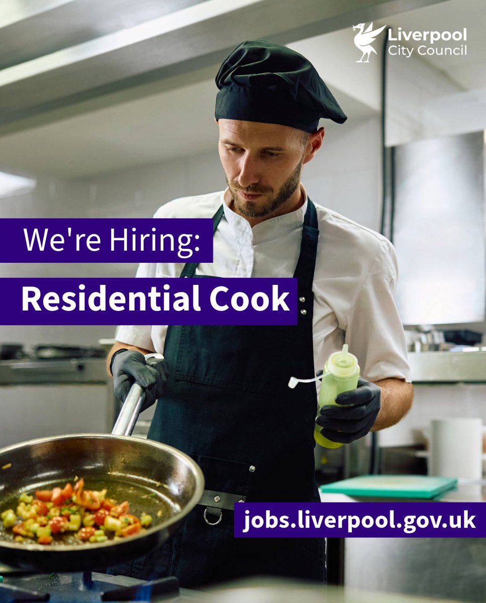 We’re looking for a Residential Cook to join our dedicated team at a children’s home. In this role, you’ll plan &amp; prepare nutritious meals that meet a variety of dietary needs, while maintaining high standards of cleanliness &amp; safety in the kitchen - lpoolcouncil.info/ResidentialCook
