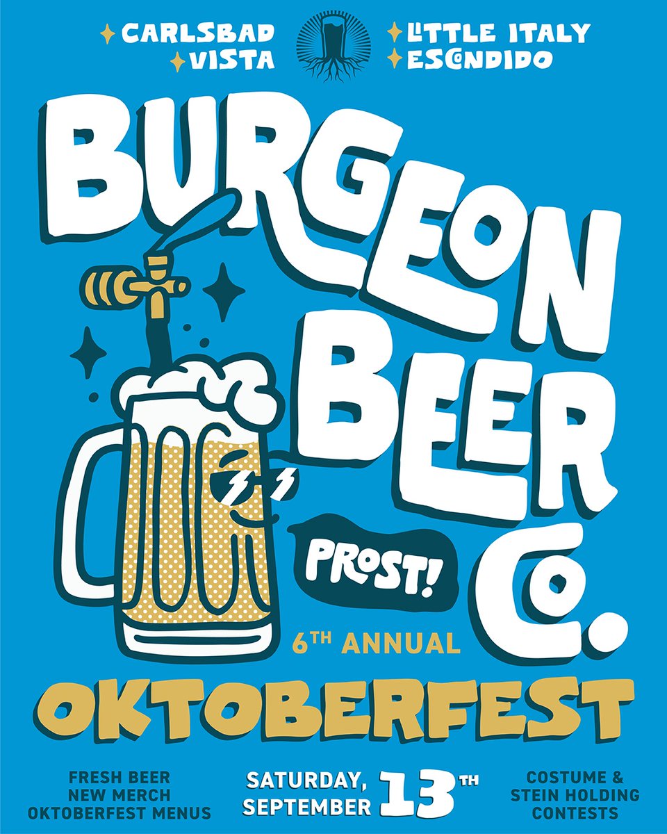 🎉 PROST, friends—it’s that time again! Our 6th Annual Burgeon Oktoberfest is happening Saturday, September 13th at all locations!

Come raise a glass with us and soak up that Oktoberfest magic! 🍻